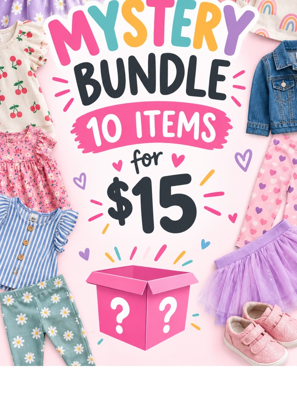 Toddler girl mystery clothing bundle!